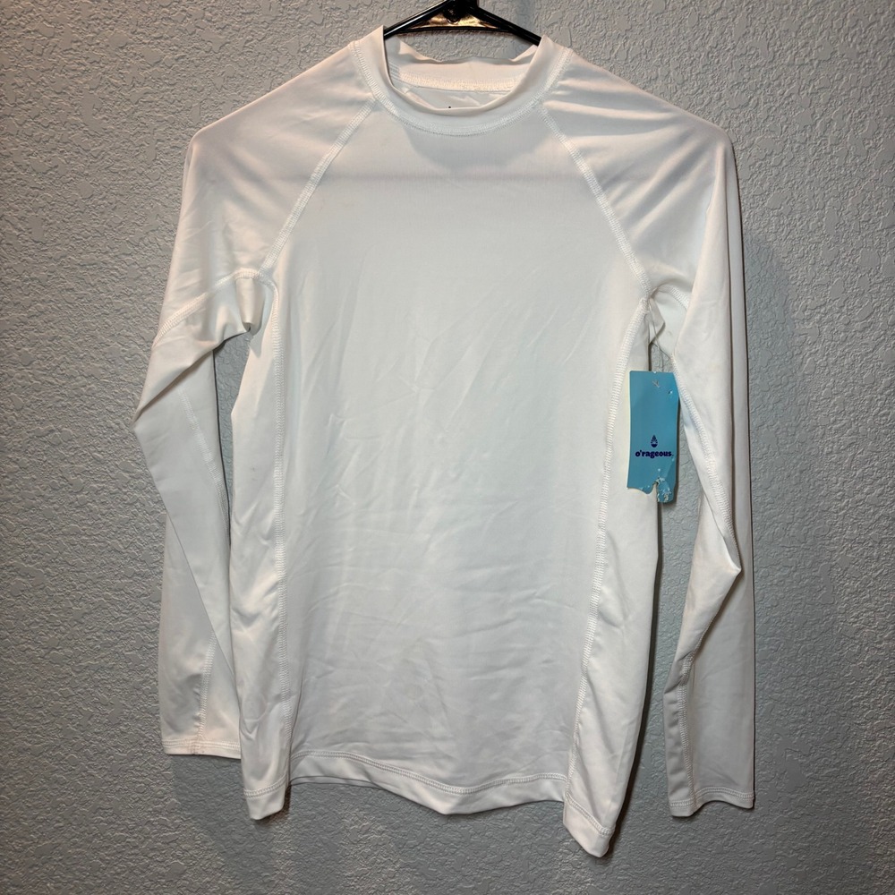 O'Rageous Rash Guard UPF 50+ FourWay Stretch Moisture Wicking Boys youth Large